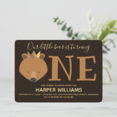 Kleine Beer kroon Eén kadderdag eerste geboorte Kaart (Staand voorkant)