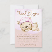 Kleine beer meisje baby shower dank u kaart (Voorkant)