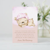 Kleine beer meisje baby shower dank u kaart (Staand voorkant)