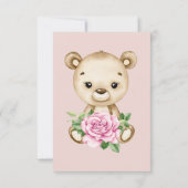 Kleine beer meisje baby shower dank u kaart (Achterkant)