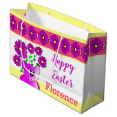 Kleine Beer met bloemen Groot Cadeauzakje (Voorkant Gekanteld)