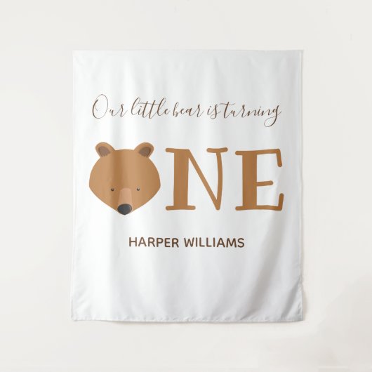 Kleine Beer met één staartdier eerste geboorte Wandkleed (Voorkant)