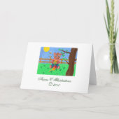 Kleine beer met kind-verjaardagskaart voor honing kaart (Achterkant)