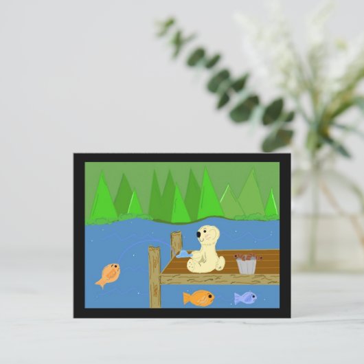 Kleine Beer op de Dock Briefkaart (Staand voorkant)