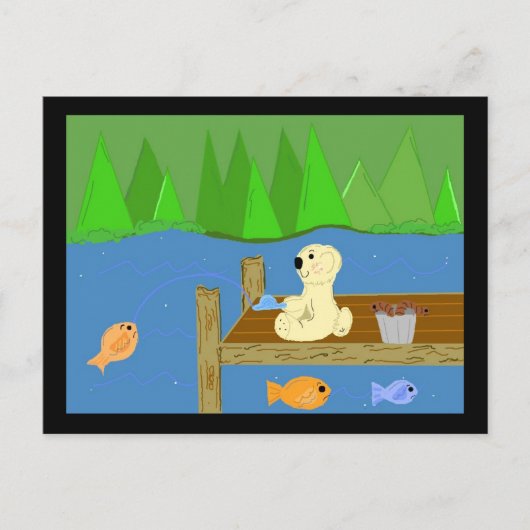 Kleine Beer op de Dock Briefkaart (Voorkant)