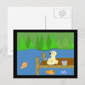 Kleine beer op de steiger briefkaart (Voorkant / Achterkant)