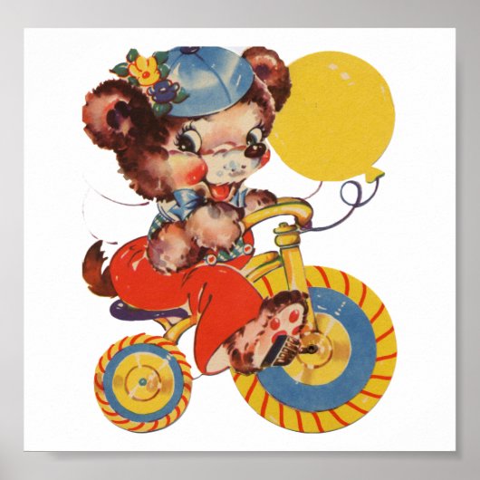 Kleine Beer op Trike Poster (Voorkant)