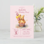 Kleine Beer Party Waterverf | Eerste verjaardag Kaart (Staand voorkant)