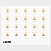 Kleine beer pompoen herfst baby shower dank u ronde sticker (Vel)