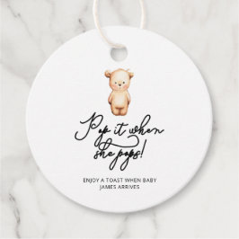 Kleine Beer Pop het als ze knalt baby shower Bedankjes Labels