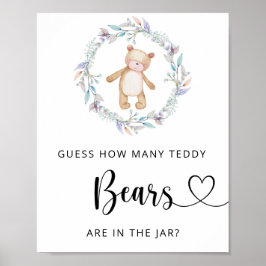 Kleine beer raad hoeveel teddyberen  poster