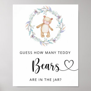 Kleine beer raad hoeveel teddyberen poster