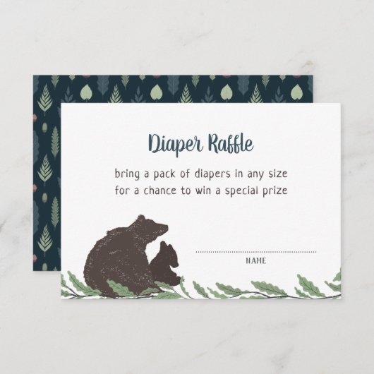 Kleine Beer Rustige Baby shower Draagbare kaart (Voorkant / Achterkant)