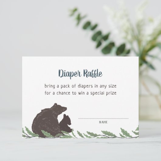 Kleine Beer Rustige Baby shower Draagbare kaart (Staand voorkant)