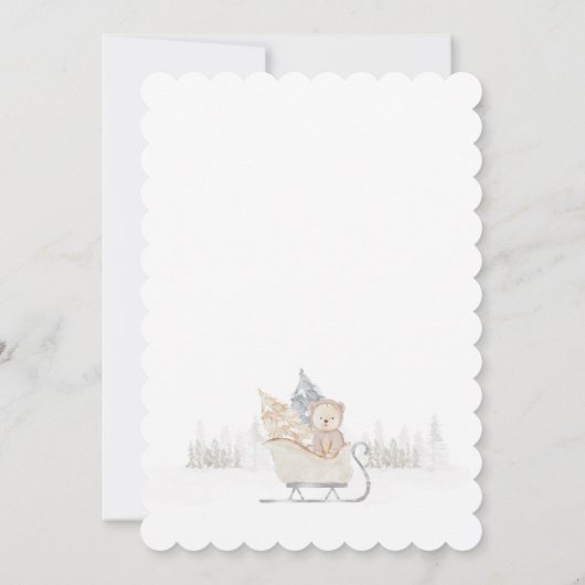 Kleine Beer sneeuwvlok Baby shower Kaart (Achterkant)