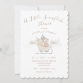 Kleine Beer sneeuwvlok Baby shower Kaart (Voorkant)