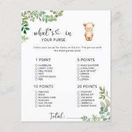 Kleine beer wat in je handtas baby shower game