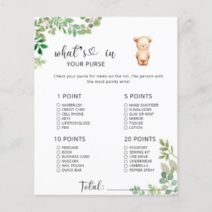 Kleine beer wat in je handtas baby shower game