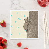 Kleine Beer welp klimmen boomfeest Servet (Insitu)