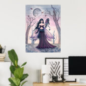 Kleine Beestfee met Drakposter Poster (Thuiskantoor)