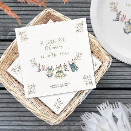 Kleine beetje landelijke waslijn baby shower servet