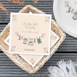 Kleine beetje landelijke waslijn baby shower servet