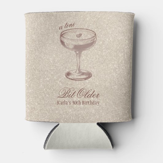 Kleine beetje ouder Elegant Gouden Verjaardag Blikjeskoeler (Voorkant)