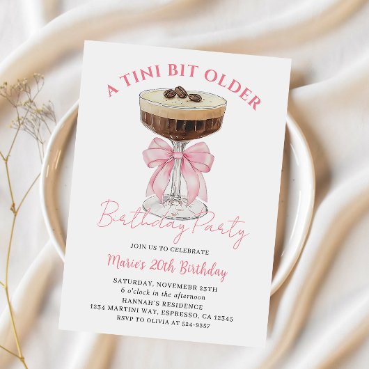 Kleine beetje oudere Chic Espresso Martini verjaar Kaart