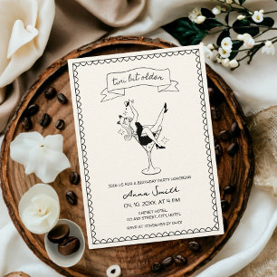 Kleine beetje oudere cocktail hand getrokken uniek kaart