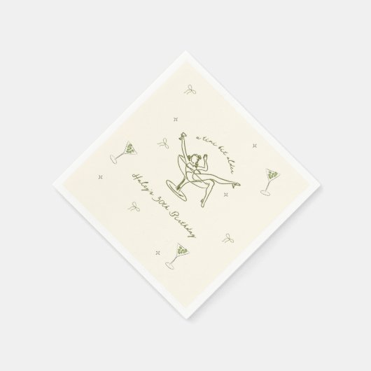 Kleine beetje oudere eigenzinnige hand getrokken v servet (Hoek)