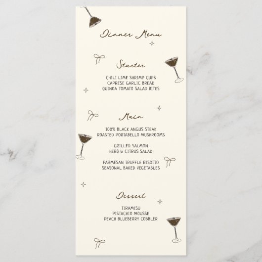 Kleine beetje oudere espresso met de hand getekend menu (Voorkant)