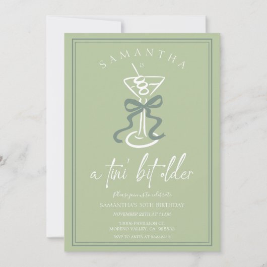 Kleine beetje oudere hand getrokken olijf cocktail kaart (Voorkant)