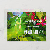 Kleine Beginnings Schrift Quote Inspirerend Briefkaart (Voorkant / Achterkant)