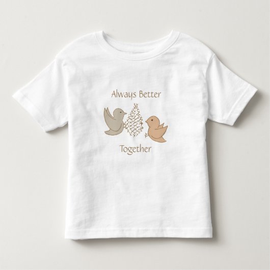 Kleine Beige Birdies bij de feeder - beter bij elk Kinder Shirts (Voorkant)