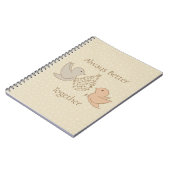 Kleine Beige Birdies bij de feeder - beter bij elk Notitieboek (Linkerzijde)