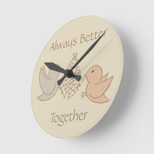 Kleine Beige Birdies bij de feeder - beter bij elk Ronde Klok (Hoek)