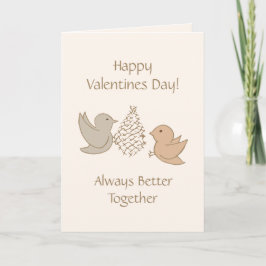 Kleine beige vogeltjes - Liefdesvogels die beter s Feestdagen Kaart