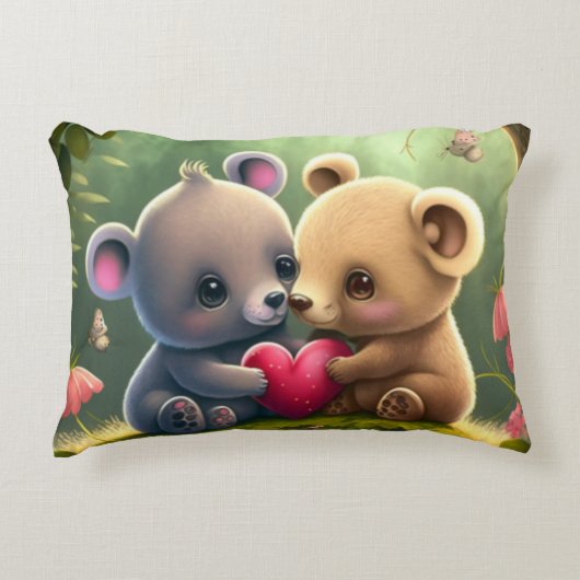 Kleine beren cartoon accent kussen (Voorkant)