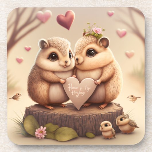 Kleine beren cartoon bier onderzetter (Voorkant)