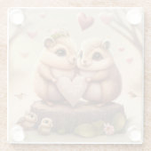 Kleine beren cartoon glazen onderzetter (Achterkant)