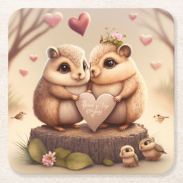 Kleine beren cartoon kartonnen onderzetters