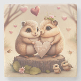 Kleine beren cartoon stenen onderzetter