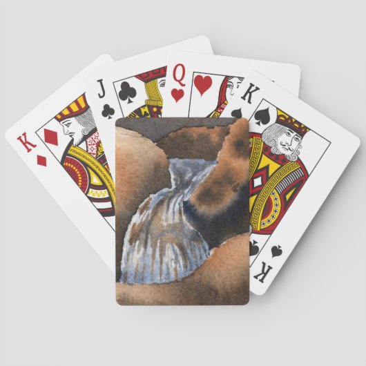 Kleine bergstroom waterval landschap pokerkaarten (Achterkant)