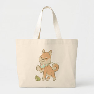 Kleine beschermer kikker grote tote bag