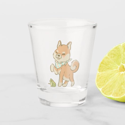 Kleine beschermer kikker shot glas (Voorkant)