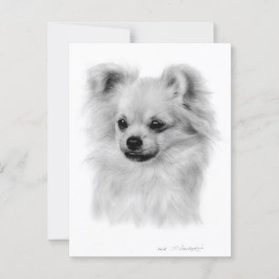 Kleine Beschermer - Met de Hand Geschilderde Chihu Briefkaart