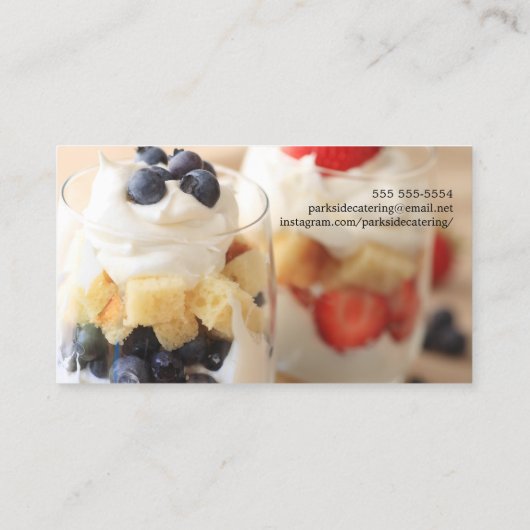 Kleine bessenblokken in glazen visitekaartje (Achterkant)