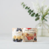 Kleine bessenblokken in glazen visitekaartje (Staand voorkant)