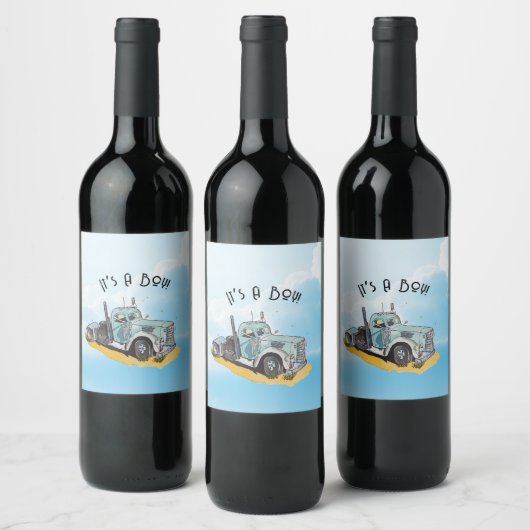 Kleine bestuurder op weg wijn etiket (Flessen)