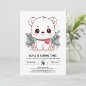 Kleine betoverde ijsbeer digitale verjaardag kaart (Staand voorkant)